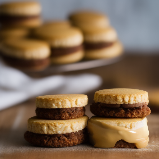 Delicioso alfajor de dulce de leche argentino

