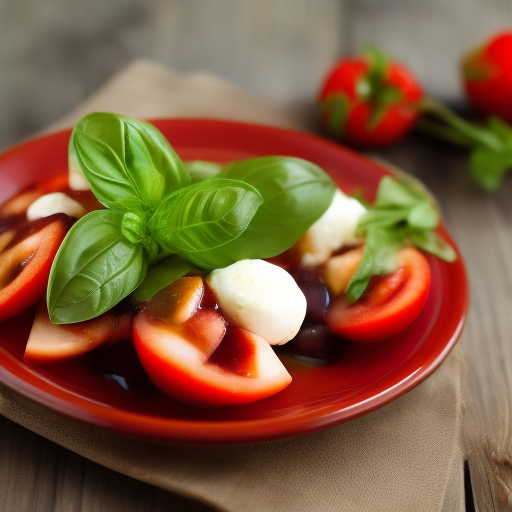 Ensalada Caprese con un toque de frutas

