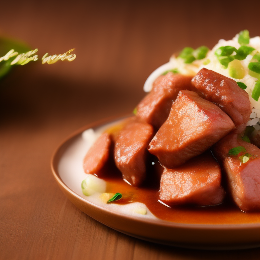 Delicioso plato japonés de carne de res

