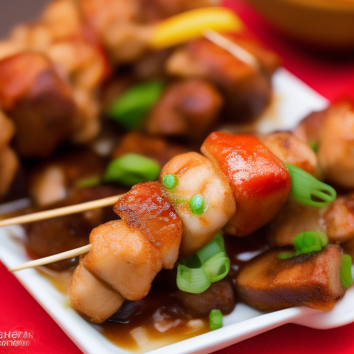 Delicioso plato japonés: Salmón Yakitori

