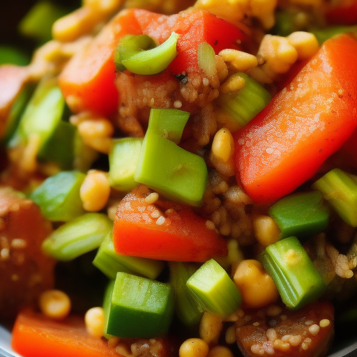 Ensalada de vegetales japonesa con aderezo de sésamo y jengibre

