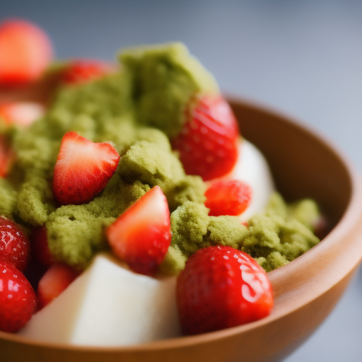 Delicioso Postre Japonés de Matcha y Fresas

