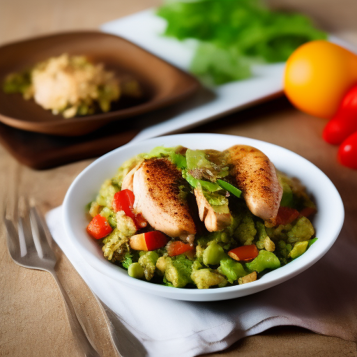 Ensalada de pollo y aguacate al estilo japonés

