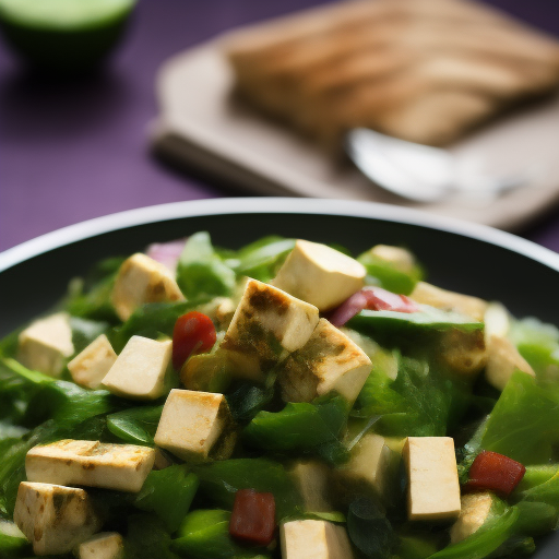 Ensalada de tofu y algas wakame

