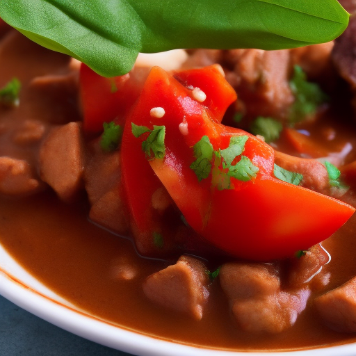 Delicioso guiso de carne al estilo mexicano

