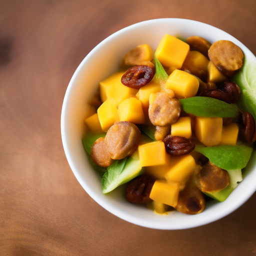 Deliciosa ensalada de mango y camarones

