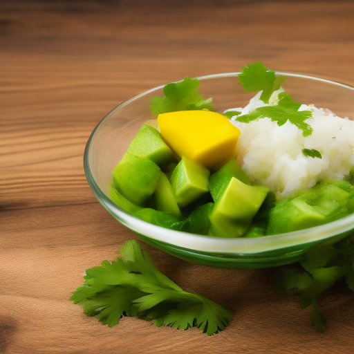 Ensalada de Mango y Aguacate con Aderezo de Cilantro

